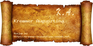 Kremmer Augusztina névjegykártya